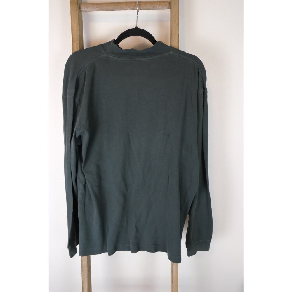 Cabela's Oversized Mock Neck Dark Olive Green Long Sleeve Mens Large